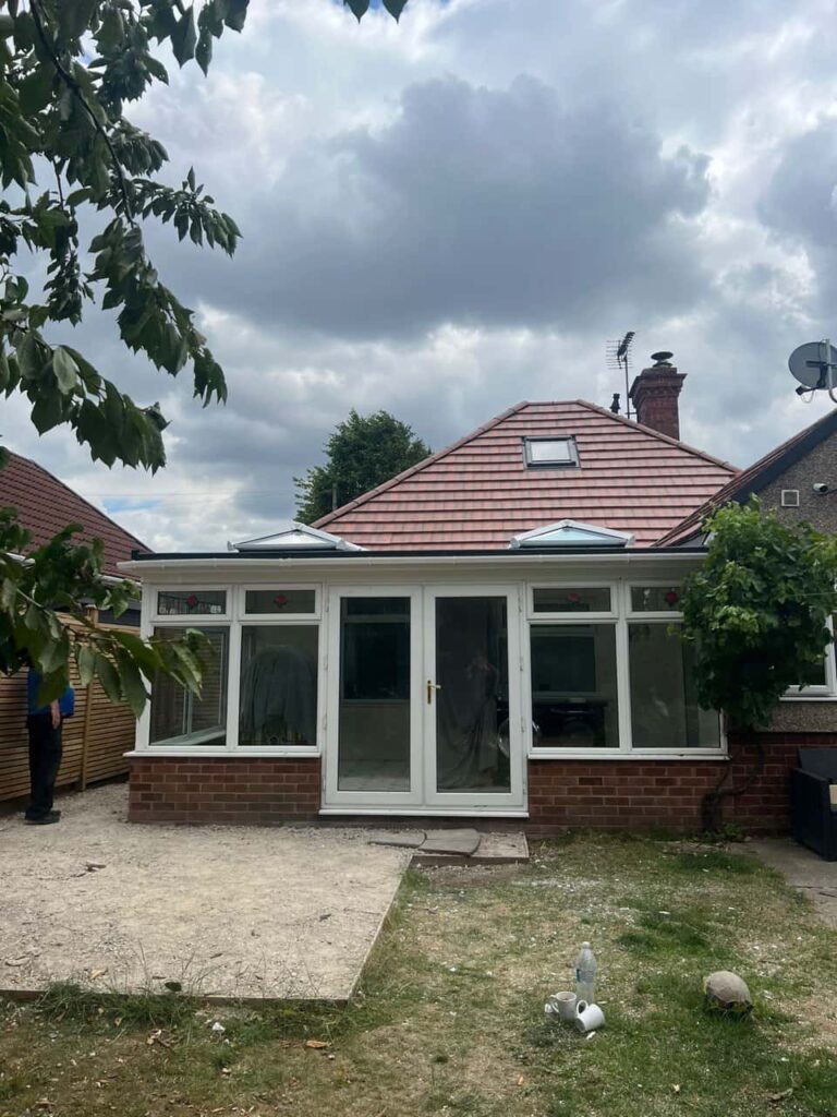 This is a photo of a hipped roof on a bungalow that has just had roof repairs carried out. Works carried out by Sudbury Roofing Repairs